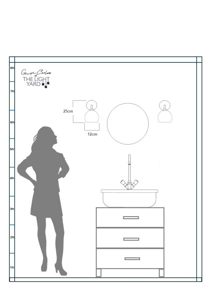 IP44 BEEHIVE BATHROOM WALL LIGHT - The Light Yard - spec sheet