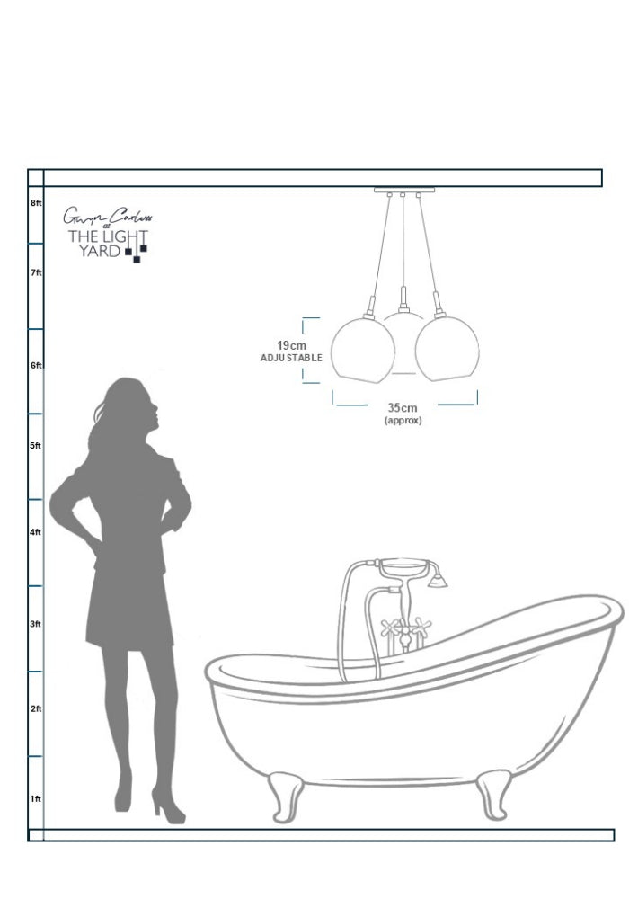 IP44 OPTIC BATHROOM ROUND CHANDELIER - LUXURY BATHROOM LIGHTING - HANGING CEILING LIGHTS - SPEC SHEET