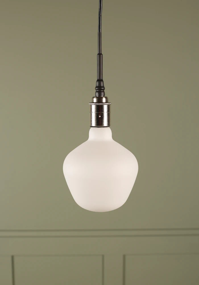 Tala Enno bathroom pendant light with brushed nickel lamp holder.