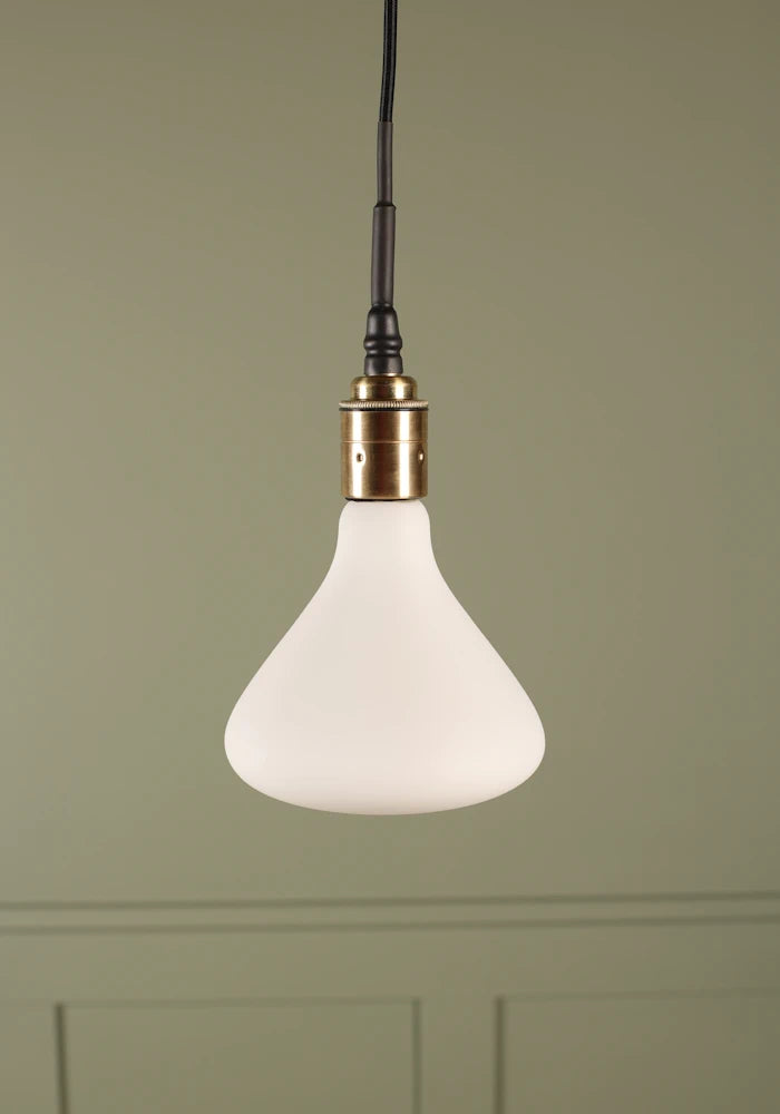 Tala Noma bathroom pendant light with brushed brass lamp holder.