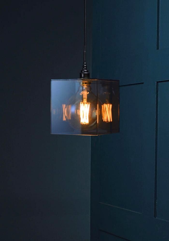 IP44 RATED SMOKED GLASS BATHROOM PENDANT LIGHT - BATHROOM LIGHTING - ANTIQUE BRONZE CEILING LIGHTS 